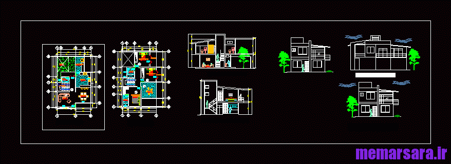 دانلود نقشه های خانه مسکونی دو طبقه