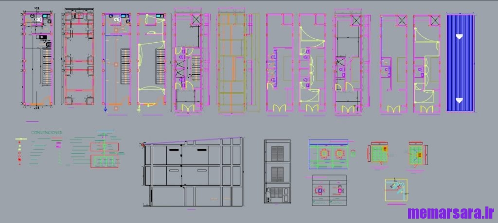 دانلود نقشه معماری ویلای تریبلکس