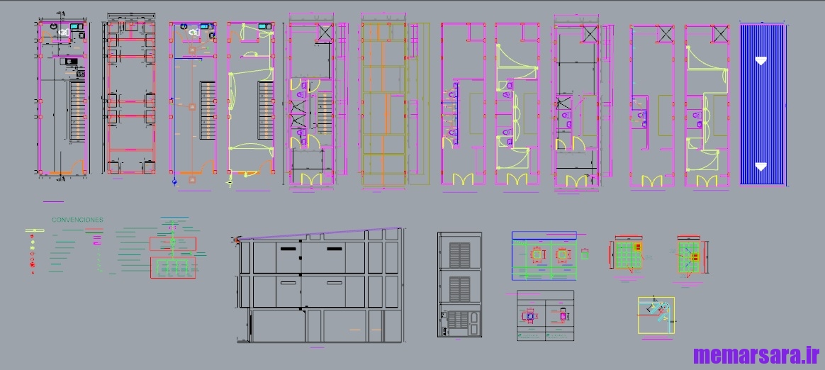 دانلود نقشه معماری ویلای تریبلکس